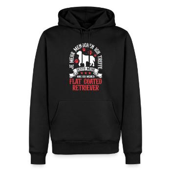 Flat Coated Retrievers like more - Men’s Premium Organic Hoodie - black - Front - Nico (187cm)