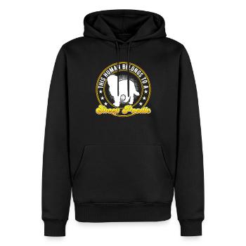 J’appartiens à mon Caniche Mouton Vieux Chien de Berger Allemand - Sweat à capuche Premium bio Homme - noir - Devant - Nico (187cm)