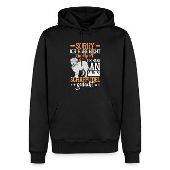 An Schafpudel gedacht Altdeutscher Hütehund - Männer Premium Bio Hoodie - Schwarz - Vorne - Nico (187cm)