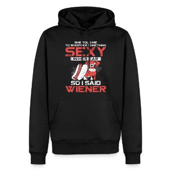 Hot Dog Adult She Told Me To - Männer Premium Bio Hoodie - Schwarz - Vorne - Nico (187cm)