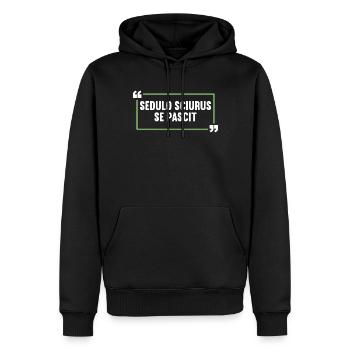 Latin Drôle de dicton latin - Sweat à capuche Premium bio Homme - noir - Devant - Nico (187cm)