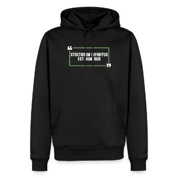 Latin Drôle de dicton latin - Sweat à capuche Premium bio Homme - noir - Devant - Nico (187cm)