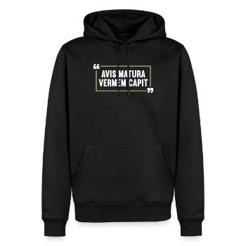 Latin Drôle de dicton latin - Sweat à capuche Premium bio Homme - noir - Devant - Nico (187cm)