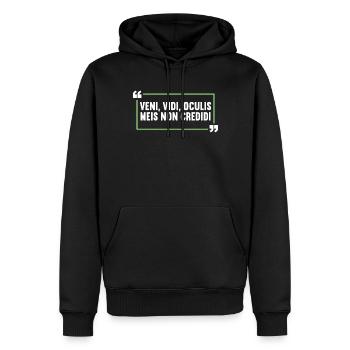 Latin Drôle de dicton latin - Sweat à capuche Premium bio Homme - noir - Devant - Nico (187cm)