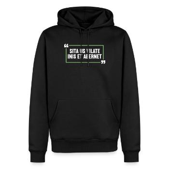 Latin Drôle de dicton latin - Sweat à capuche Premium bio Homme - noir - Devant - Nico (187cm)