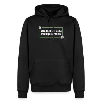 Latin Drôle de dicton latin - Sweat à capuche Premium bio Homme - noir - Devant - Nico (187cm)
