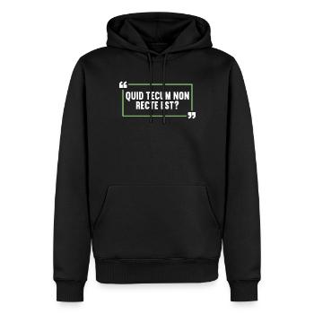 Latin Drôle de dicton latin - Sweat à capuche Premium bio Homme - noir - Devant - Nico (187cm)