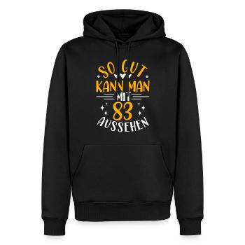 83. Geburtstag Frau Mann, 83 Jahre alt Geburtstag - Männer Premium Bio Hoodie - Schwarz - Vorne - Nico (187cm)