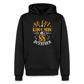 88. Geburtstag Frau Mann, 88 Jahre alt Geburtstag - Männer Premium Bio Hoodie - Schwarz - Vorne - Nico (187cm)