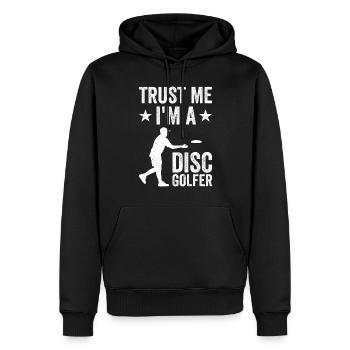 Disc Golfing - Trust me I'm a Disc Golfer - Männer Premium Bio Hoodie - Schwarz - Vorne - Nico (187cm)