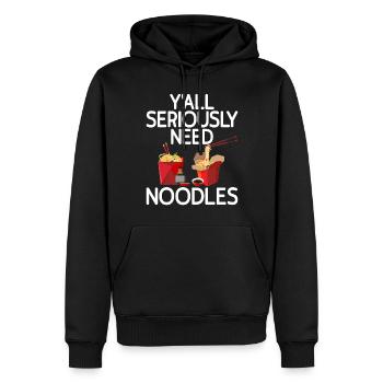 Noodle Lover Gifts - Männer Premium Bio Hoodie - Schwarz - Vorne - Nico (187cm)