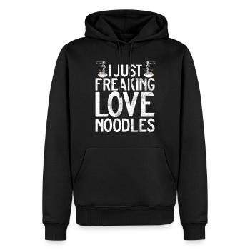 Noodle Lover Gifts - Männer Premium Bio Hoodie - Schwarz - Vorne - Nico (187cm)