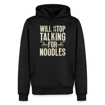 Cadeaux pour les amateurs de nouilles - Sweat à capuche Premium bio Homme - noir - Devant - Nico (187cm)