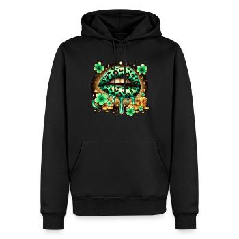 Irish Lips St Patricks Day - Männer Premium Bio Hoodie - Schwarz - Vorne - Nico (187cm)