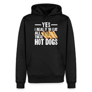 Hot Dog Adult Yes, I Really Do Eat - Men’s Premium Organic Hoodie - black - Front - Nico (187cm)