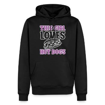 Hot Dog Adult Girl Cette fille aime - Sweat à capuche Premium bio Homme - noir - Devant - Nico (187cm)
