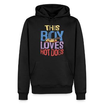 Hot Dog Adult Boy This Boy Loves - Men’s Premium Organic Hoodie - black - Front - Nico (187cm)