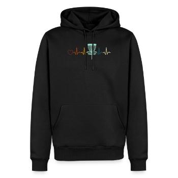 Disc golfing heartbeat disc golf basket Disc golf - Männer Premium Bio Hoodie - Schwarz - Vorne - Nico (187cm)