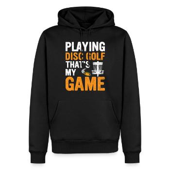 Playing disc golf that's my game - Disc Golfing - Männer Premium Bio Hoodie - Schwarz - Vorne - Nico (187cm)