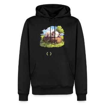 Chemise officielle de mouton Chemise de nuit officielle - Sweat à capuche Premium bio Homme - noir - Devant - Nico (187cm)