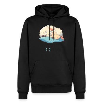 Chemise officielle de mouton Chemise de nuit officielle - Sweat à capuche Premium bio Homme - noir - Devant - Nico (187cm)