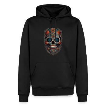 Dia De Muertos Mexico Sugar Skull Skull Design - Sweat à capuche Premium bio Homme - noir - Devant - Nico (187cm)