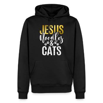 Noodle Lover Gifts - Männer Premium Bio Hoodie - Schwarz - Vorne - Nico (187cm)