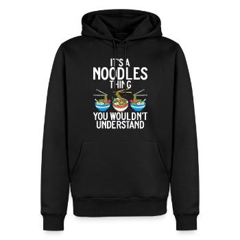 Cadeaux pour les amateurs de nouilles - Sweat à capuche Premium bio Homme - noir - Devant - Nico (187cm)