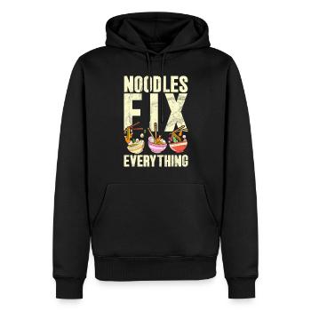Noodle Lover Gifts - Männer Premium Bio Hoodie - Schwarz - Vorne - Nico (187cm)