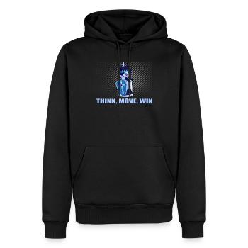 Schach Think Move Win - Männer Premium Bio Hoodie - Schwarz - Vorne - Nico (187cm)