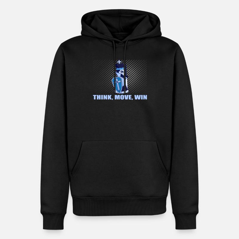 Échecs Pensez Coup Gagner - Sweat à capuche Premium bio Homme - noir