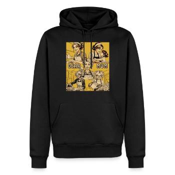 FRAU HAUSARBEIT DEAR MUM - Männer Premium Bio Hoodie - Schwarz - Vorne - Nico (187cm)