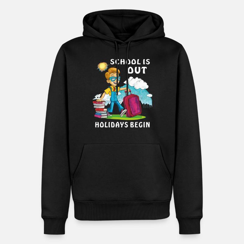 DÉBUT DES VACANCES SCOLAIRES - Sweat à capuche Premium bio Homme - noir