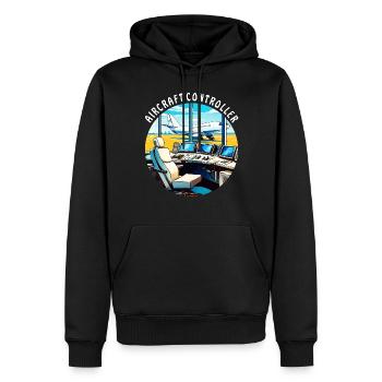 AIRCRAFT CONTROLLER - Männer Premium Bio Hoodie - Schwarz - Vorne - Nico (187cm)