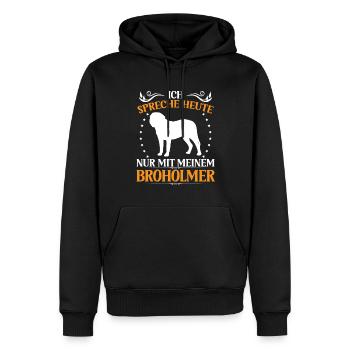Broholmer Ne parlez qu’à Broholmer - Sweat à capuche Premium bio Homme - noir - Devant - Nico (187cm)