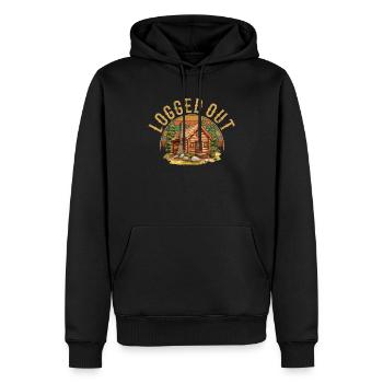 Cabane déconnectée, cabine extérieure - Sweat à capuche Premium bio Homme - noir - Devant - Nico (187cm)