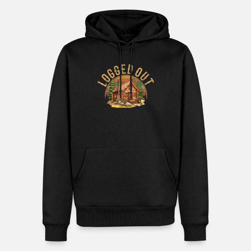Cabane déconnectée, cabine extérieure - Sweat à capuche Premium bio Homme - noir