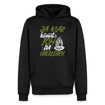 Bushcraft Suvival Équipement Couteau Bushcrafting - Sweat à capuche Premium bio Homme - noir - Devant - Nico (187cm)