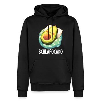Schlafocado Chemise de nuit officielle - Sweat à capuche Premium bio Homme - noir - Devant - Nico (187cm)