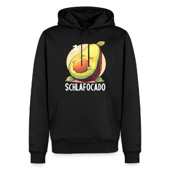 Schlafocado Chemise de nuit officielle - Sweat à capuche Premium bio Homme - noir - Devant - Nico (187cm)