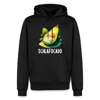 Schlafocado Chemise de nuit officielle - Sweat à capuche Premium bio Homme - noir - Devant - Nico (187cm)