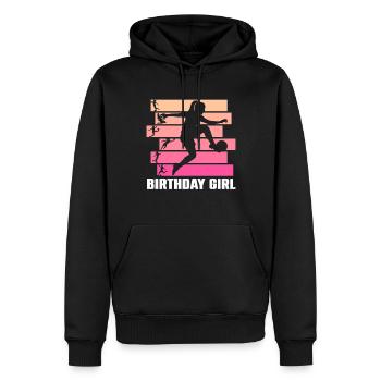 Geburtstagsmädchen Fußball Bday Party Thema - Männer Premium Bio Hoodie - Schwarz - Vorne - Nico (187cm)
