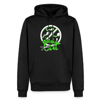 Vasectomie : La coupe finale - Sweat à capuche Premium bio Homme - noir - Devant - Nico (187cm)
