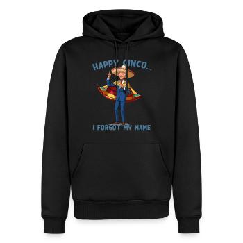 Drôle de président confus Fête mexicaine - Sweat à capuche Premium bio Homme - noir - Devant - Nico (187cm)