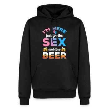 Ich Bin Nur Für Den Sex Und Das Bier Hier - Männer Premium Bio Hoodie - Schwarz - Vorne - Nico (187cm)