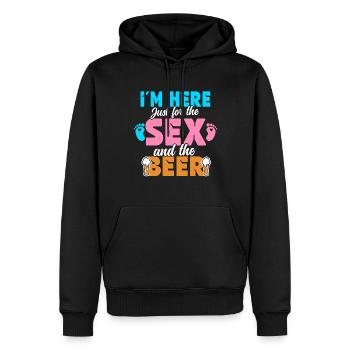 Ich Bin Nur Für Den Sex Und Das Bier Hier - Männer Premium Bio Hoodie - Schwarz - Vorne - Nico (187cm)