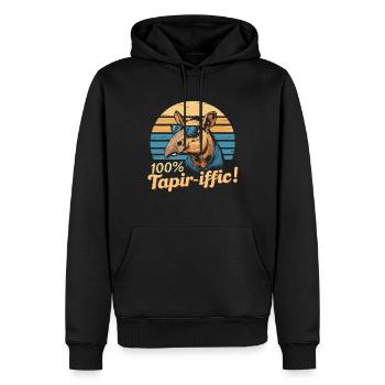 Drôle de dicton de tapir - Sweat à capuche Premium bio Homme - noir - Devant - Nico (187cm)