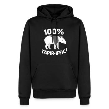 Drôle de dicton de tapir - Sweat à capuche Premium bio Homme - noir - Devant - Nico (187cm)