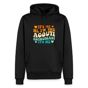 Witziger Agouti Spruch - Männer Premium Bio Hoodie - Schwarz - Vorne - Nico (187cm)