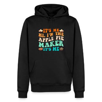 Funny Apple Pie Saying - Men’s Premium Organic Hoodie - black - Front - Nico (187cm)